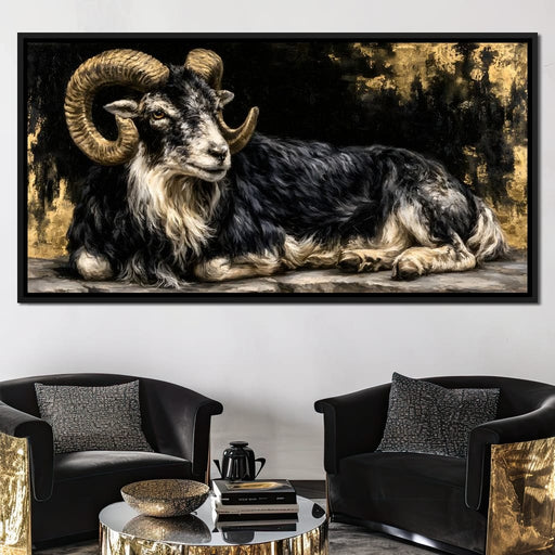 Watchful Ram of the Gilded Void Canvas Print