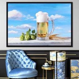 Golden Mug Amidst Summer Clouds - NicheCanvas