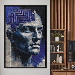 Cobalt Labyrinth Mindscape - NicheCanvas
