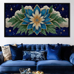 Celestial Lotus Under Cosmic Stars - NicheCanvas