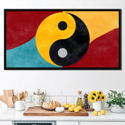 Golden Yin Yang Abstract Balance - NicheCanvas