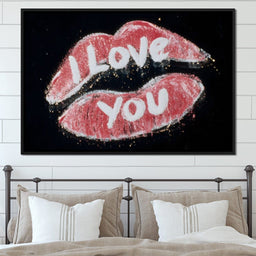 Love You Glitter Kiss Pop - NicheCanvas