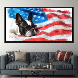 Patriotic Pooch Dreaming Freedom - NicheCanvas