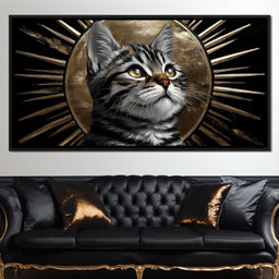 Golden Halo Tabby Cat Reverie - NicheCanvas