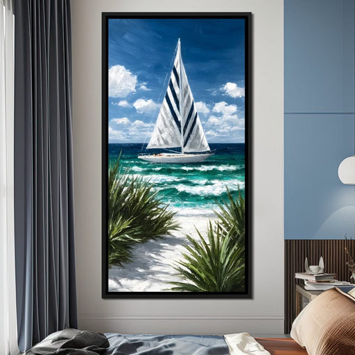 Sailing Beyond Turquoise Waves Canvas Print
