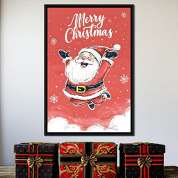 Joyful Santa Snowfall Holiday - NicheCanvas
