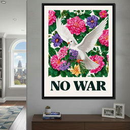No War Dove Flower Garden - NicheCanvas