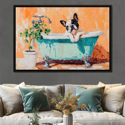 French Bulldog in the Tub - NicheCanvas