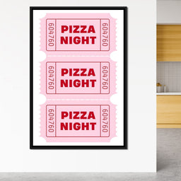 Retro Pizza Night Raffle Tickets - NicheCanvas