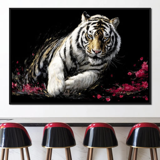 Snow Tiger Petal Shadow Canvas Print