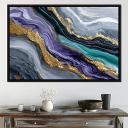 Gilded Riverstone Flow - NicheCanvas