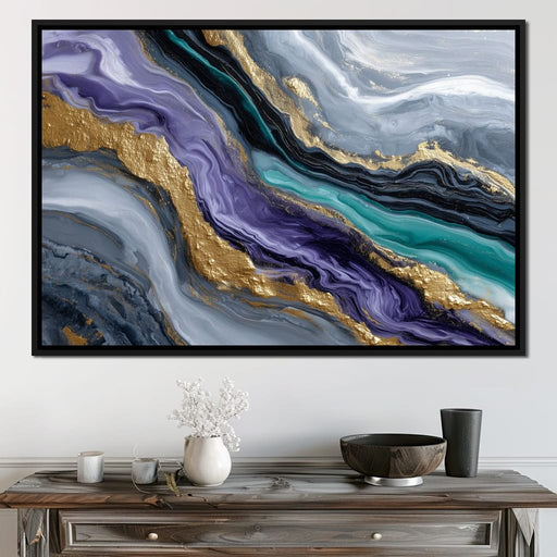 Gilded Riverstone Flow Canvas Print