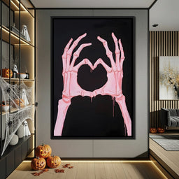 Macabre Heartbeat Skeleton Love - NicheCanvas