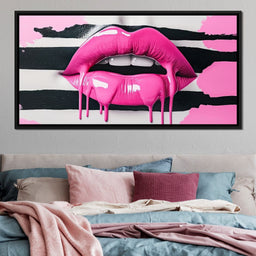 Luscious Pink Tantalizing Lips - NicheCanvas