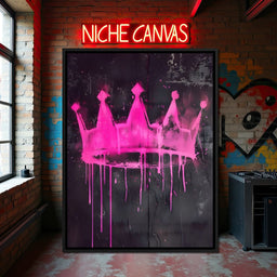Pink Crown Graffiti - NicheCanvas