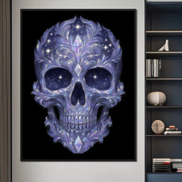 Galactic Crystal Skull Nebula - NicheCanvas