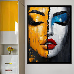 Dual Tones Modern Portrait Face - NicheCanvas