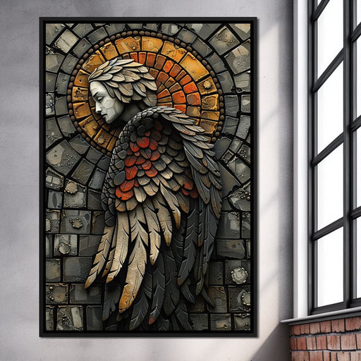Ethereal Angel Guardian Mosaic Canvas Print