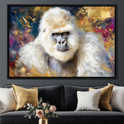 Majestic White Gorilla Portrait - Neal Hackett - NicheCanvas