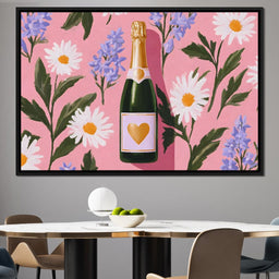 Champagne Hearts And Daisies - NicheCanvas