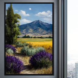 Moonlit Lavender Mountain Path - NicheCanvas