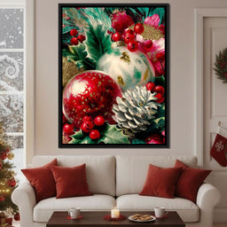 Festive Ornaments Holiday Glow - NicheCanvas