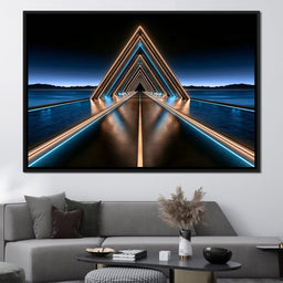 Infinite Path Toward The Neon Horizon - NicheCanvas