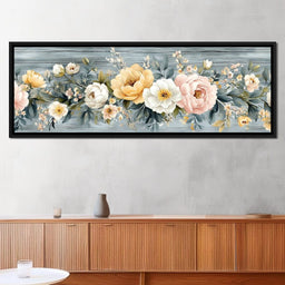 Floral Harmony on Weathered Wood - NicheCanvas