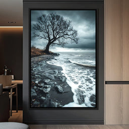 Windswept Shore Solitude - NicheCanvas