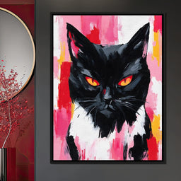 Nocturnal Panther Fire Eyes - NicheCanvas