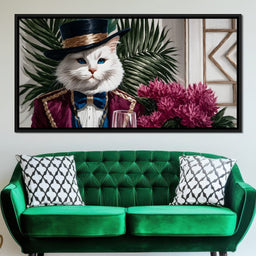 Elegant Feline in Formal Garden - NicheCanvas