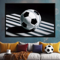 Soccer Ball Shadow Stripes - NicheCanvas