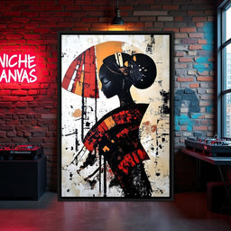 Silhouette Harmony in Amber Tones - NicheCanvas