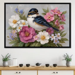 Songbird Garden Bouquet Oil Style - NicheCanvas