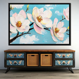 Magnolia Blossom Skyward - NicheCanvas