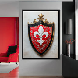 Majestic Fleur De Lys Heraldic Emblem - NicheCanvas