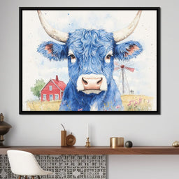 Blue Bovine Countryside Charm - NicheCanvas