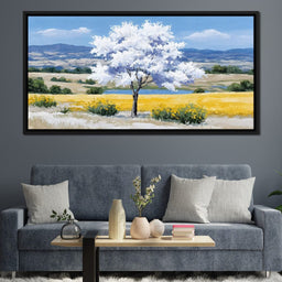 White Blossom Meadow Vista - NicheCanvas