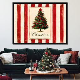Holiday Tidings On Candy Cane Stripes - NicheCanvas