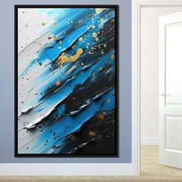 Sapphire Strokes Gold Specks 1 - NicheCanvas