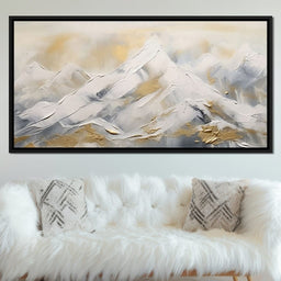 Golden Alpine Snowy Peaks - NicheCanvas