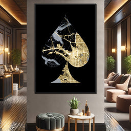 Golden Spade Deco Map - NicheCanvas