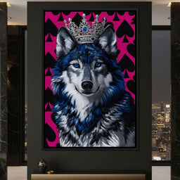 Majestic Crowned Wolf Royalty - NicheCanvas