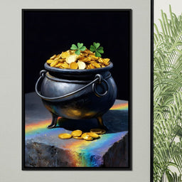 Lucky Clover Gold Cauldron - NicheCanvas