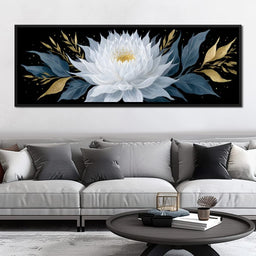 White Lotus Gold Night Garden - NicheCanvas