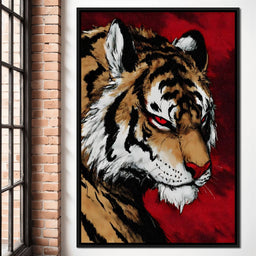 Fierce Tiger Blood Moon Roar - NicheCanvas