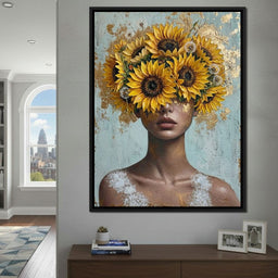 Sunflower Head Spring Portrait - NicheCanvas