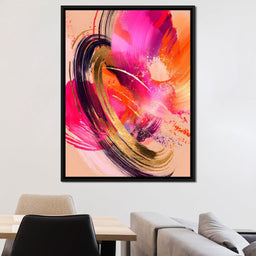 Radiant Magenta Gold Swirl Energy - NicheCanvas
