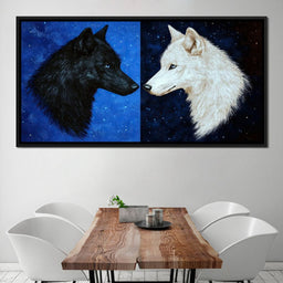 Celestial Wolves Starlit Encounter - NicheCanvas