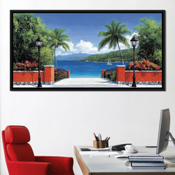 Tranquil Island Gateway Scene - NicheCanvas